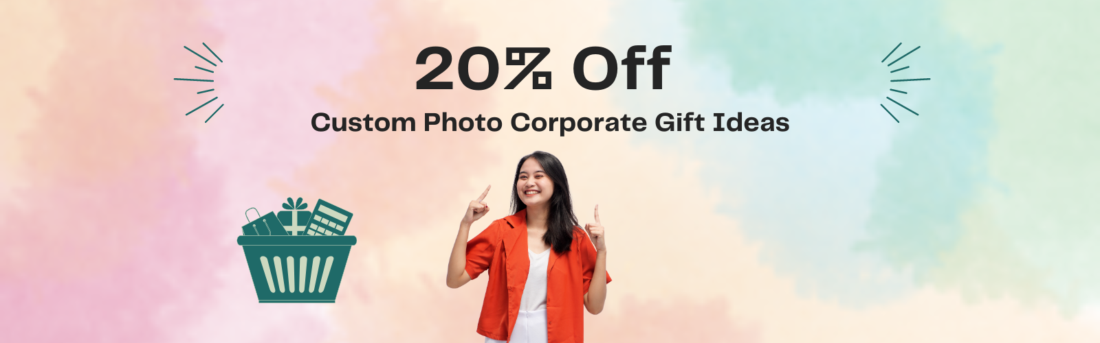 20% Off Custom Photo Corporate Gifts and Employee Swag Banner