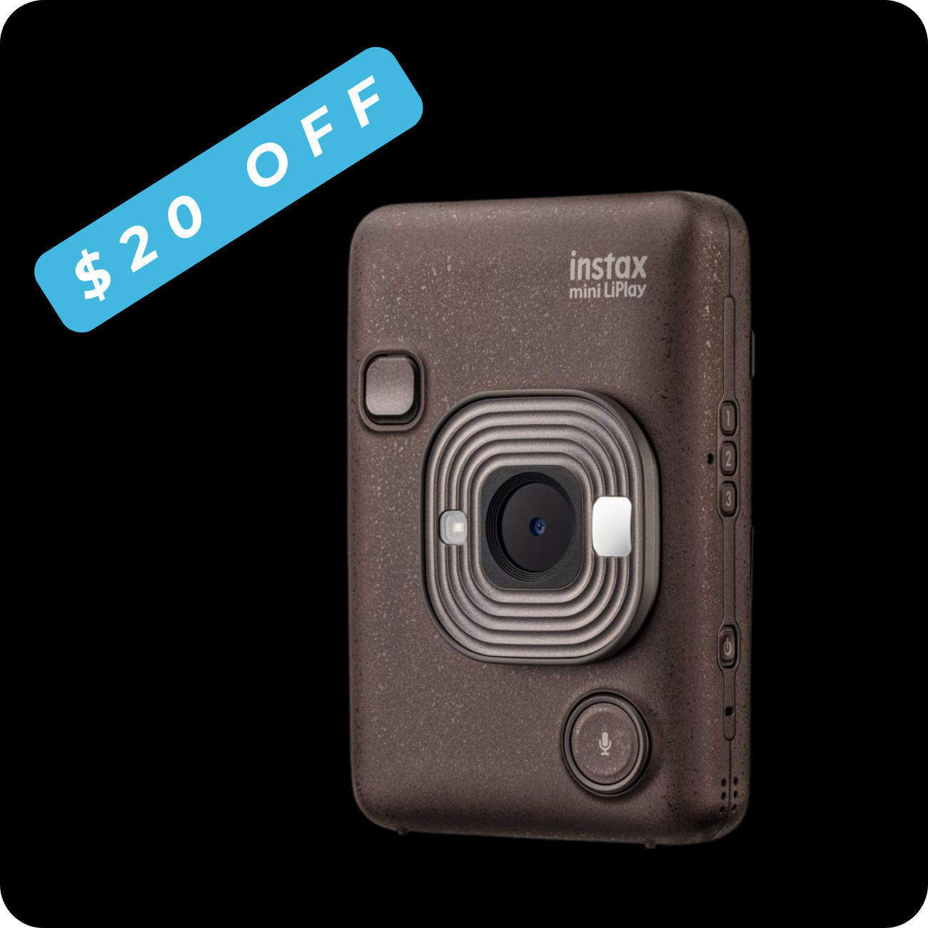Instax Mini LiPlay Hybrid Camera - Deep Bronze Button