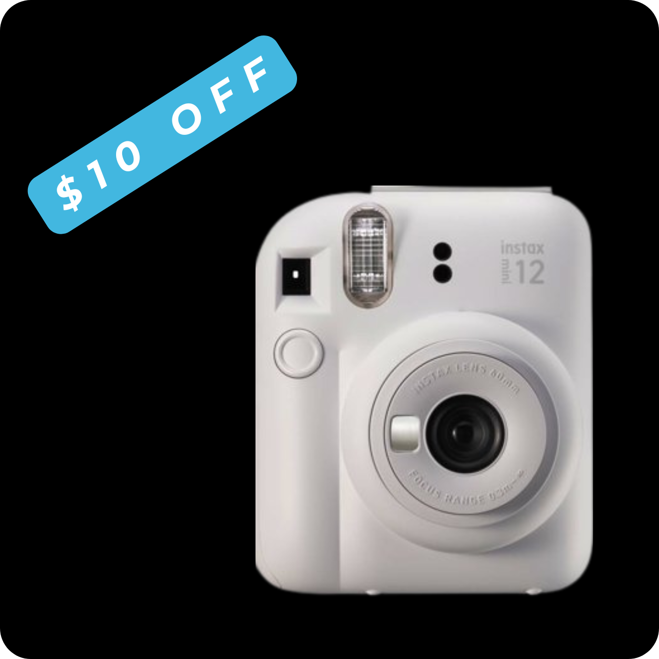 Instax Mini 12  Instant Film Camera Clay White Button