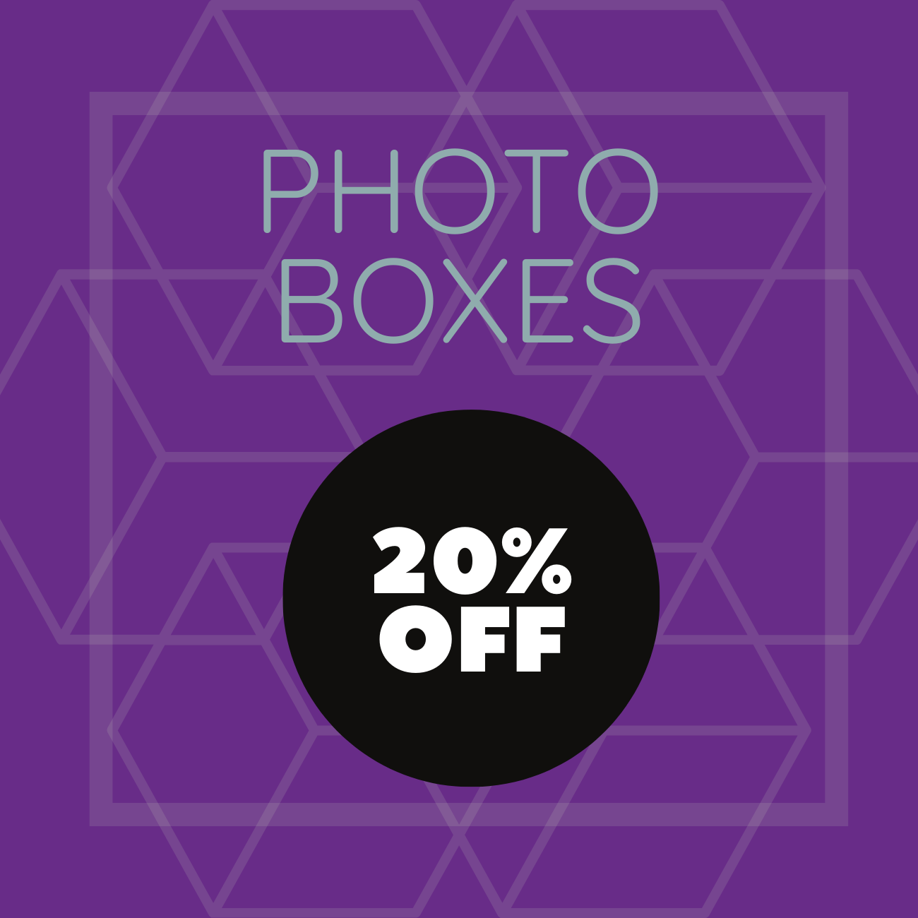 Photo Boxes 20% off Sale Button