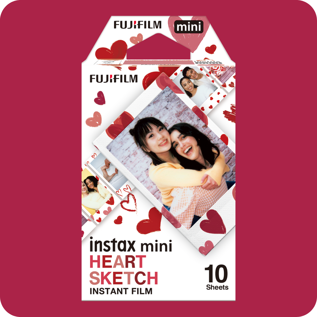 Fujifilm Instax Mini Heart Sketch - 10 Sheets Button