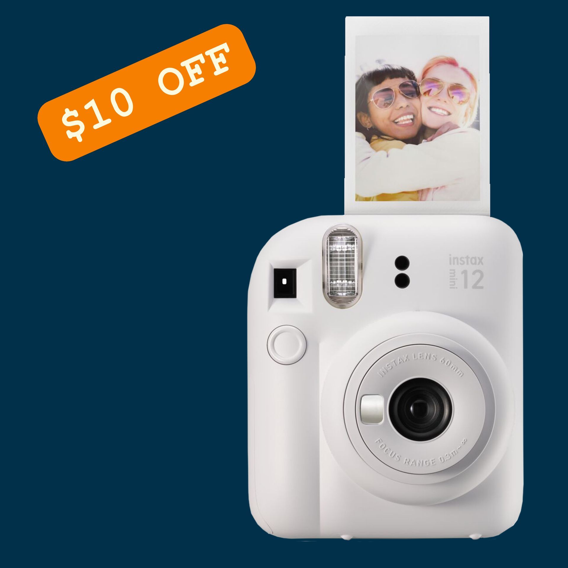 Instax Mini 12  Instant Film Camera Clay White Button