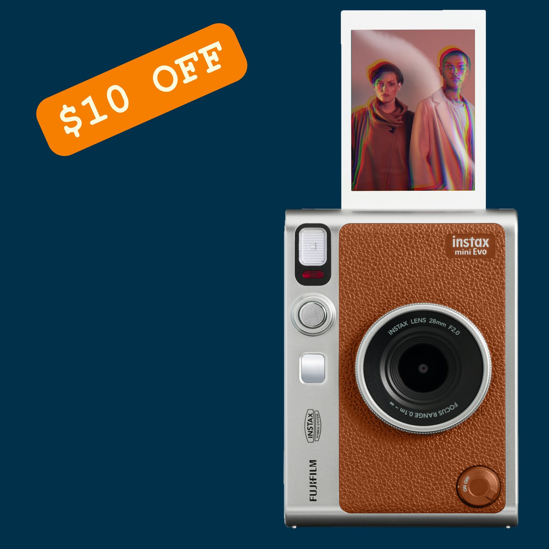 Instax Mini Evo Hybrid Camera - Brown Button