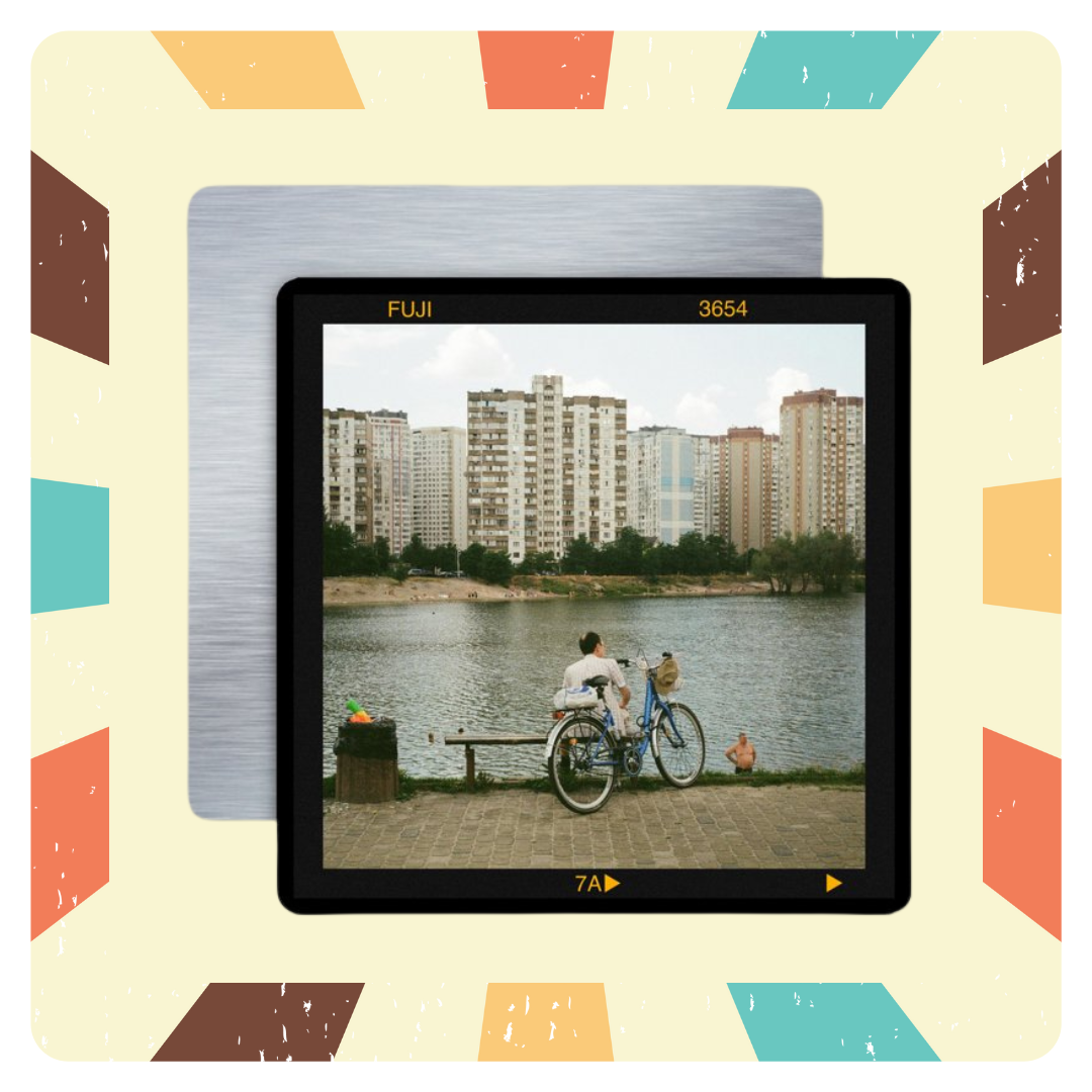 Retro Contact Sheet - Metal Photo Panel Button