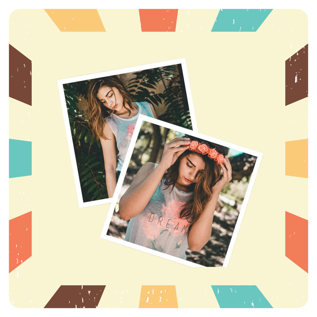 Retro Square Prints - Set of 20 Button