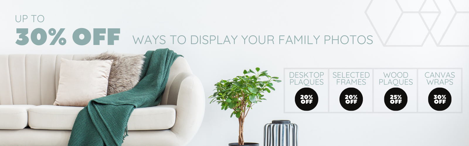 up to 30% off ways to display your family portraits