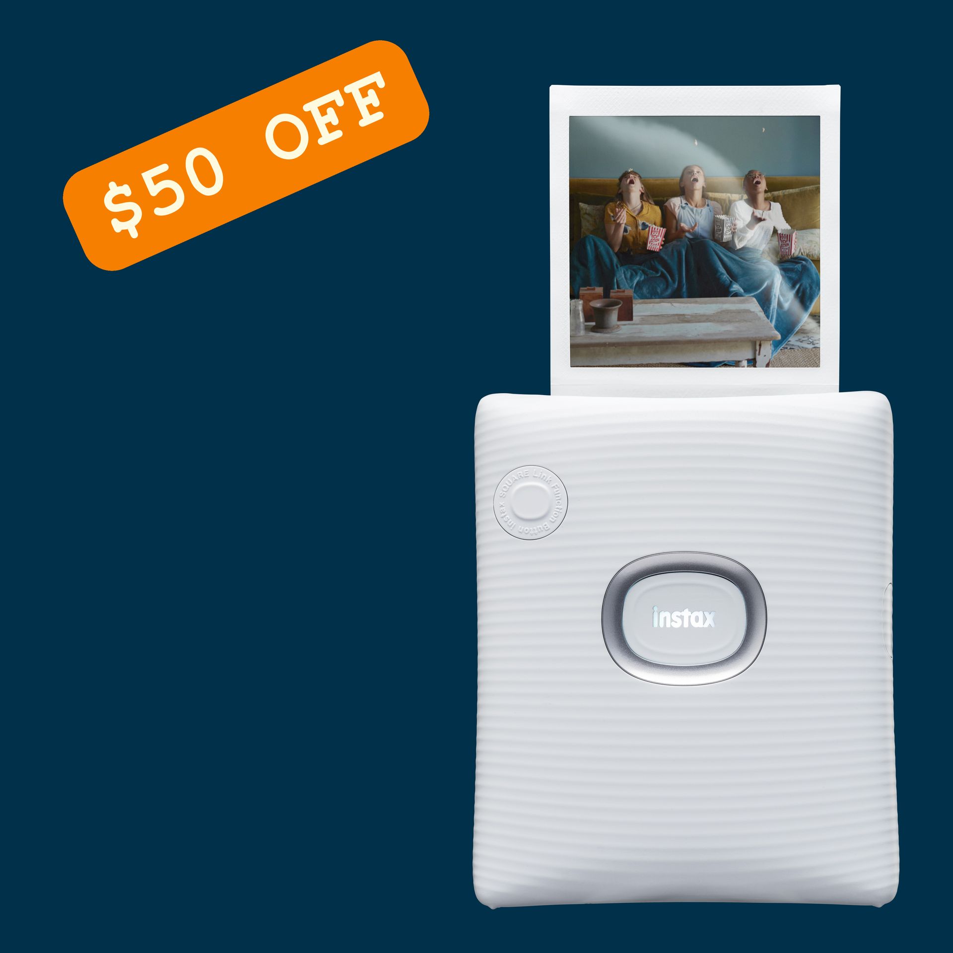 Instax Square Link Printer - Ash White Button