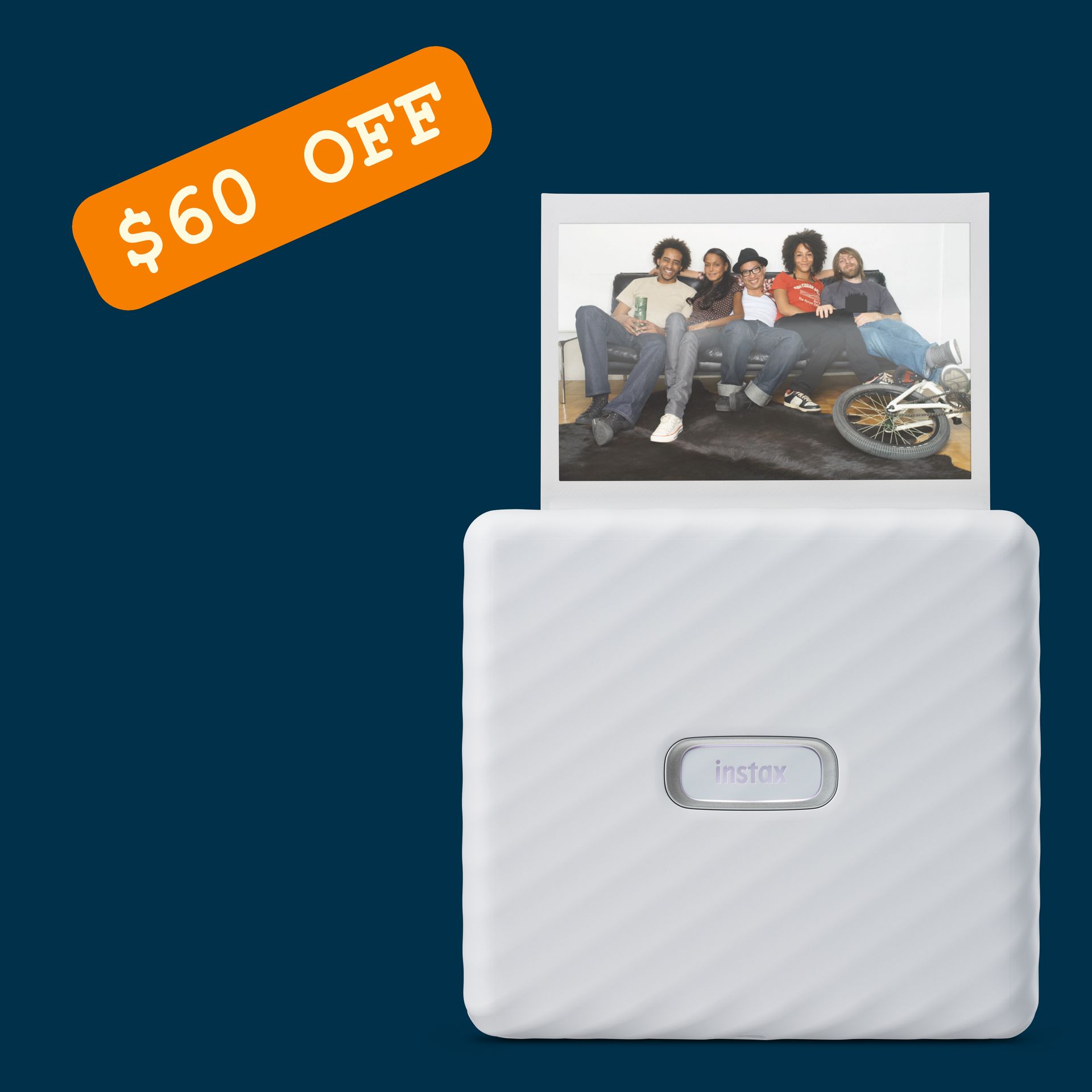 Instax Link Wide Printer - Ash White Button