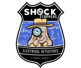 A logo for Shock stoppers electrical detectives