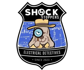 A logo for Shock stoppers electrical detectives