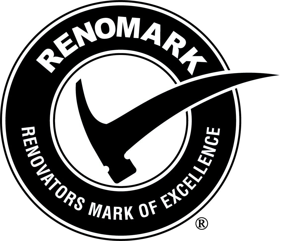 A black and white logo for renomark renovators mark of excellence.