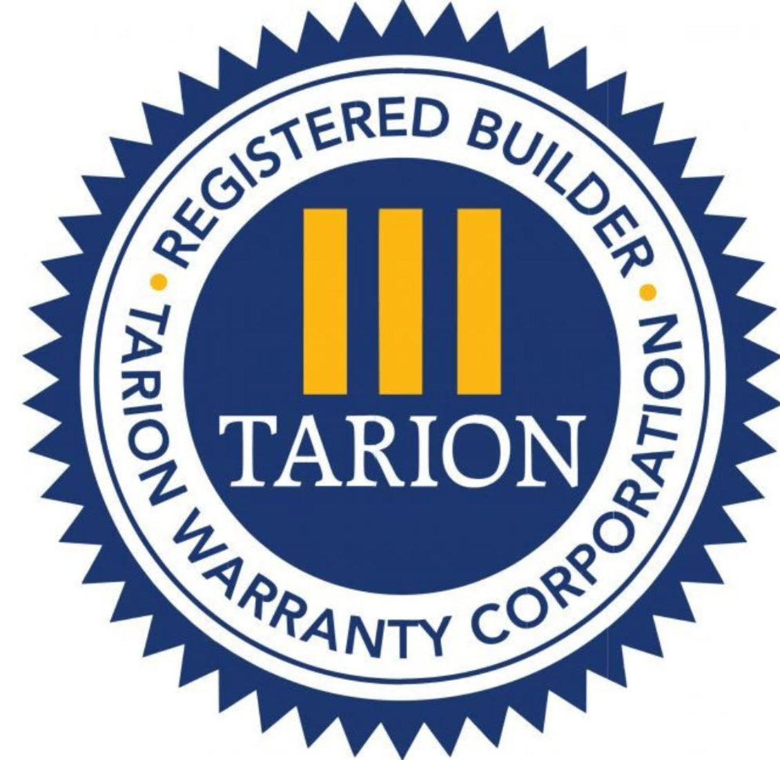 The logo for the tarion warranty corporation is a registered builder.