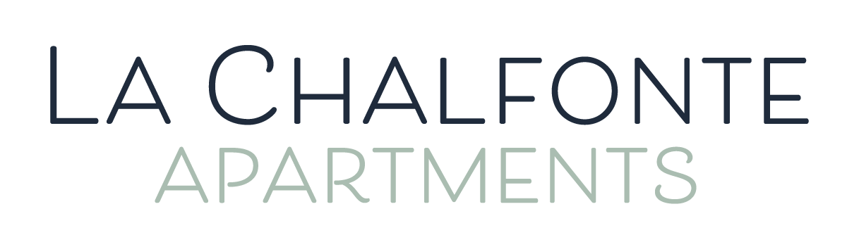 La Chalfont Apartments logo in dark and light grey.