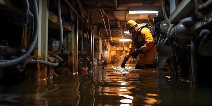 Water removal services Carlsbad CA team extracting water from flooded house