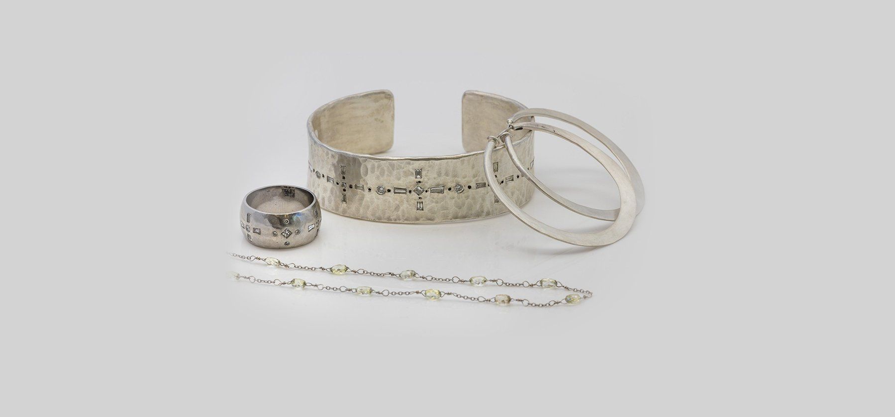 Silver Bracelet and Earrings