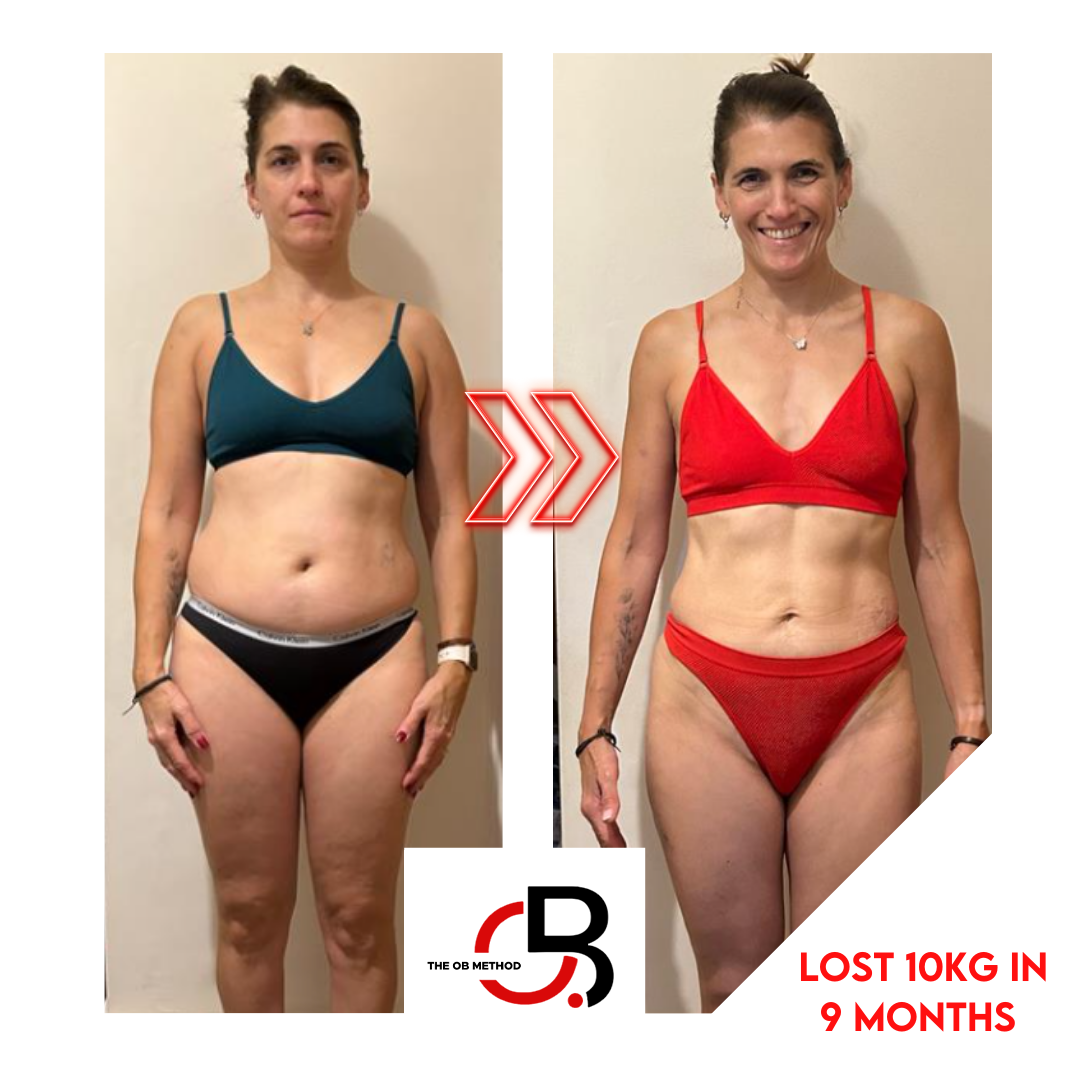 A woman in a bikini has lost 10kg in 9 months