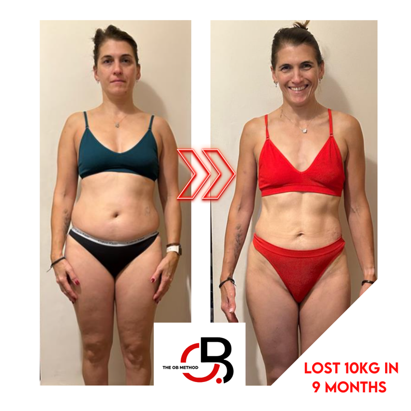 A woman in a bikini has lost 10kg in 9 months