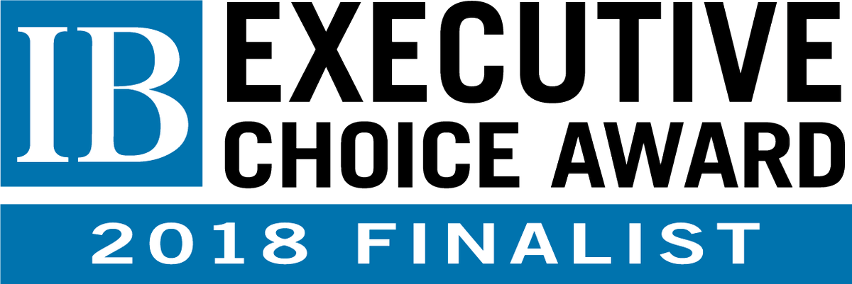 The logo for the ib executive choice award 2018 finalist.