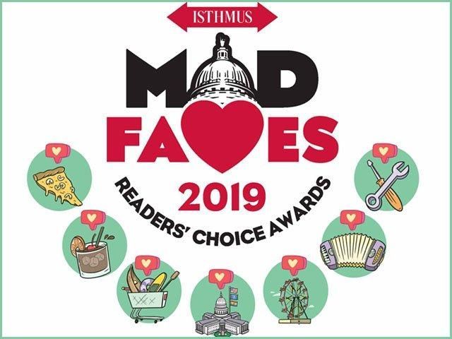 A logo for the mad faves readers choice awards