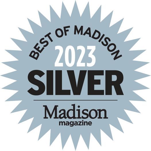 A badge that says best of madison silver 2023