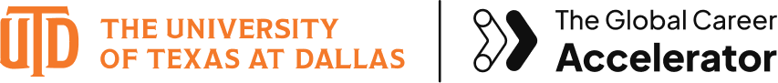 Logos for The University of Texas at Dallas and The Global Career Accelerator.