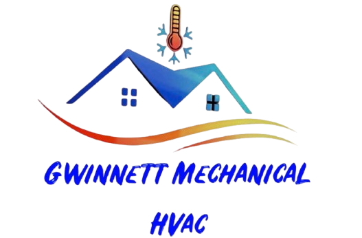 A logo for Gwinnett Mechanical HVAC with a house and a thermometer