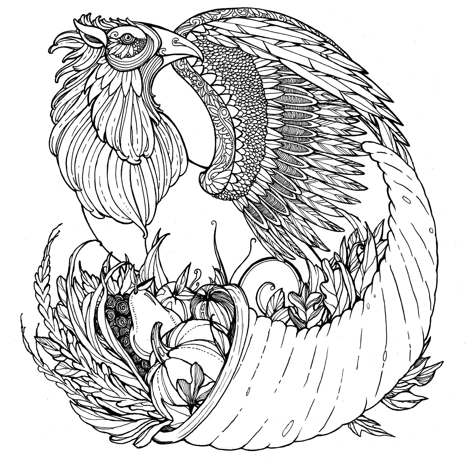 image of a black and white stylized gryphon