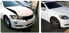 Car Dent Removal — White Car Before And After Repair in Henrico, VA
