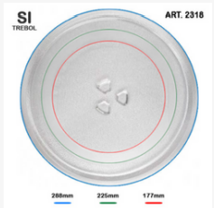Plato 288-225-177 con Trebol 28,8 Cm