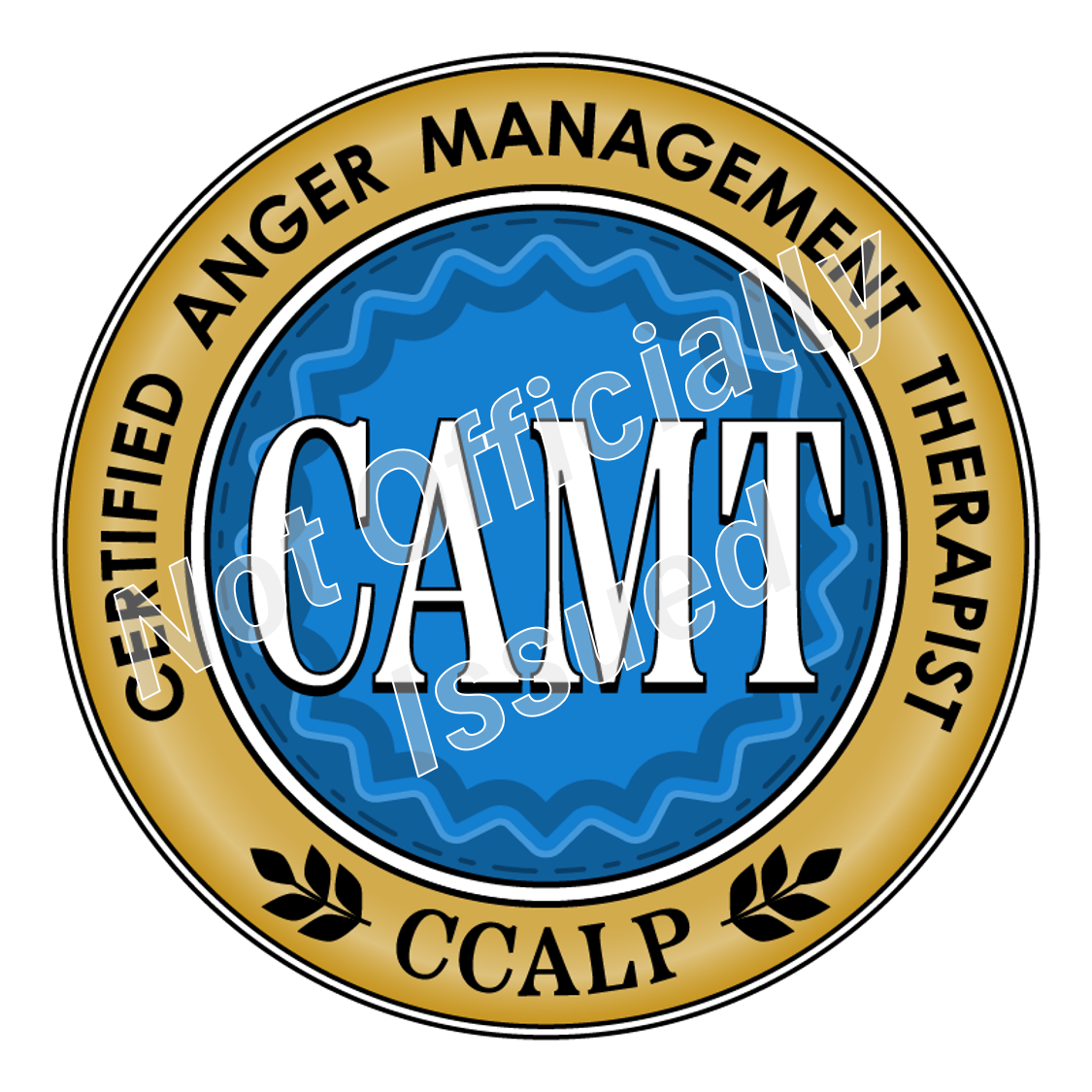 A camt certified anger management therapist badge