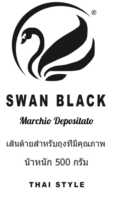 Cordino Thai Swan Black Glitter 500 grammi Tre Sfere Colore Grigio-Argento  115A