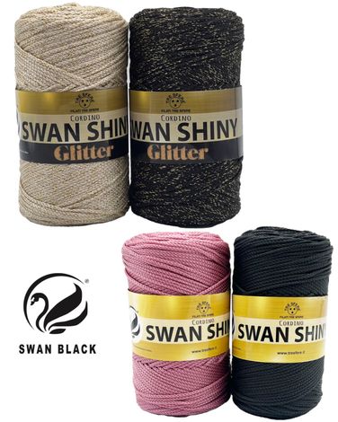 Cordino Thai Swan Black Glitter 500 grammi Tre Sfere Colore Beige