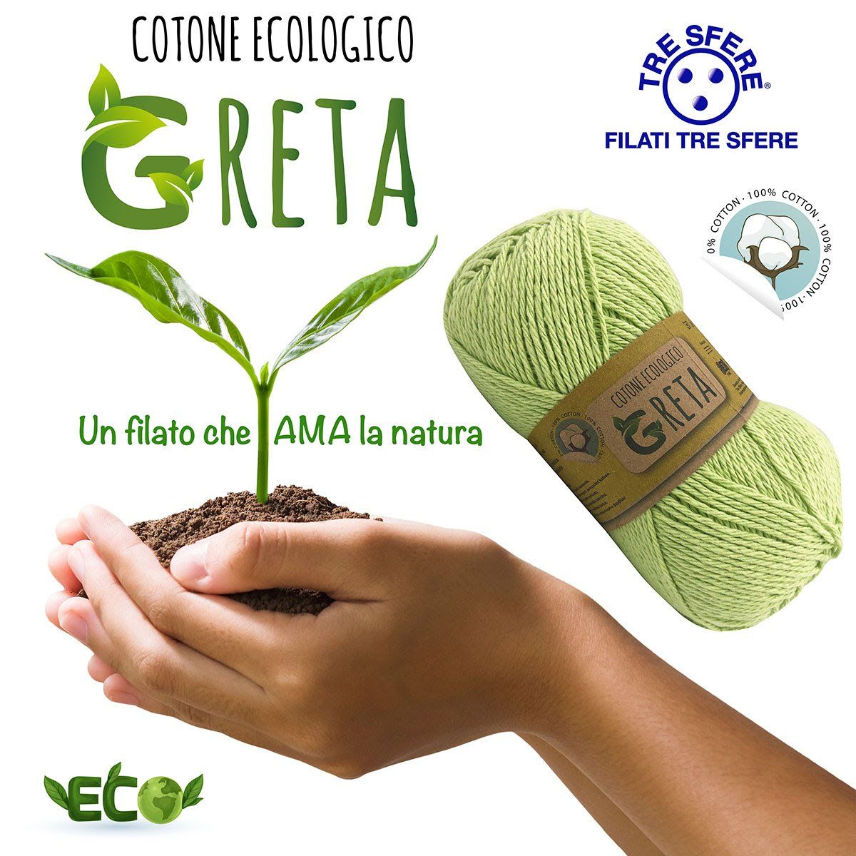 puro cotone ecologico riciclato Greta