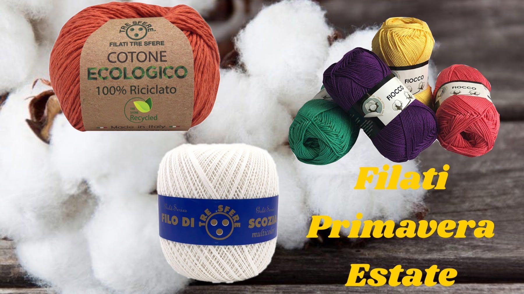 cotone gomitoli filati tre sfere