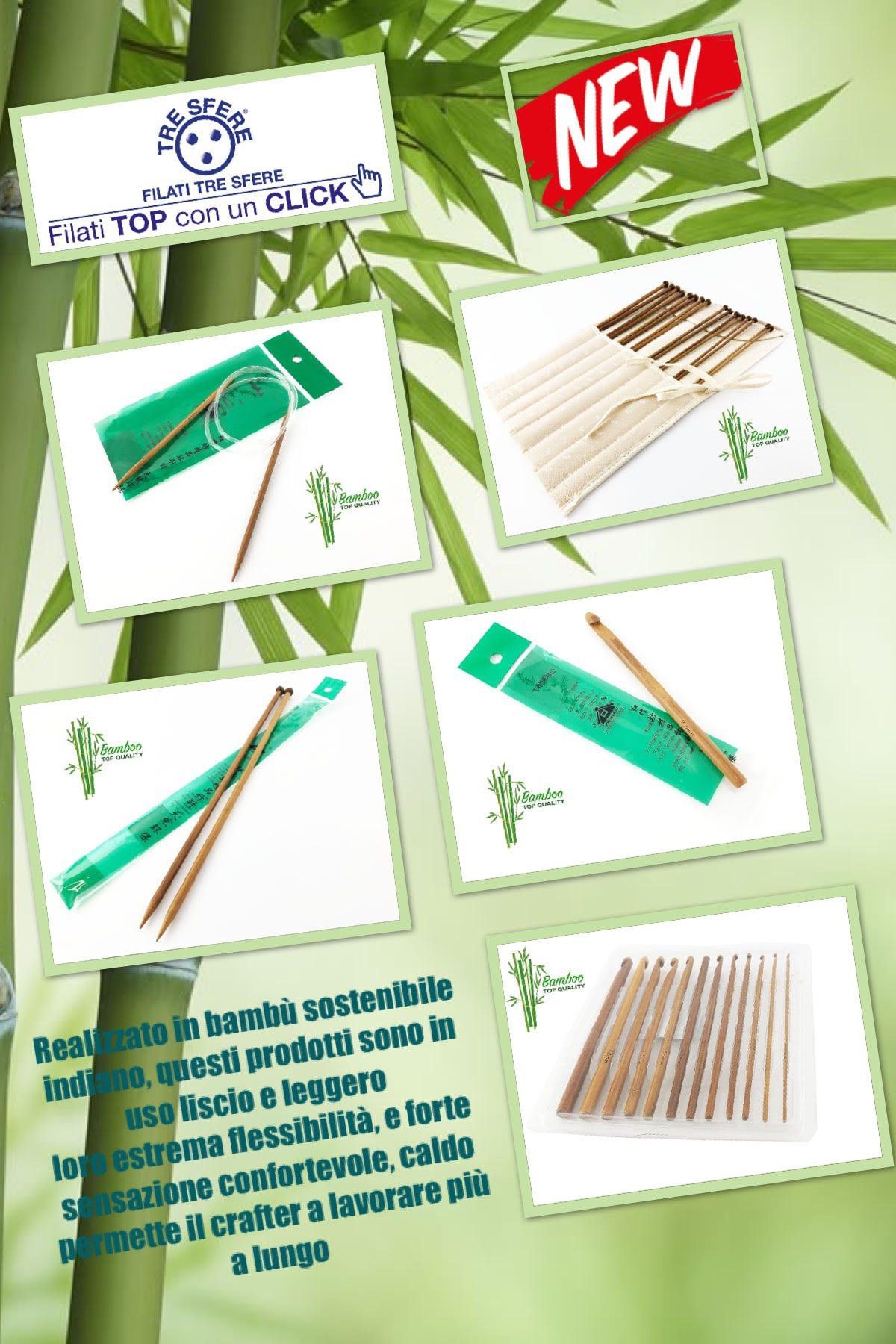 uncinetti e ferri in bamboo