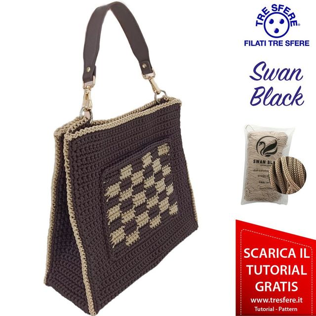 tresfereshop.com - 🎁 Scarica il tutorial gratuito della Borsa 3D Luxury  realizzata con il cordino Swan Black☀️   #tresfere #filatitresfere #swanbag  #crochet #tutorialfree #patternfree #bagcrochet