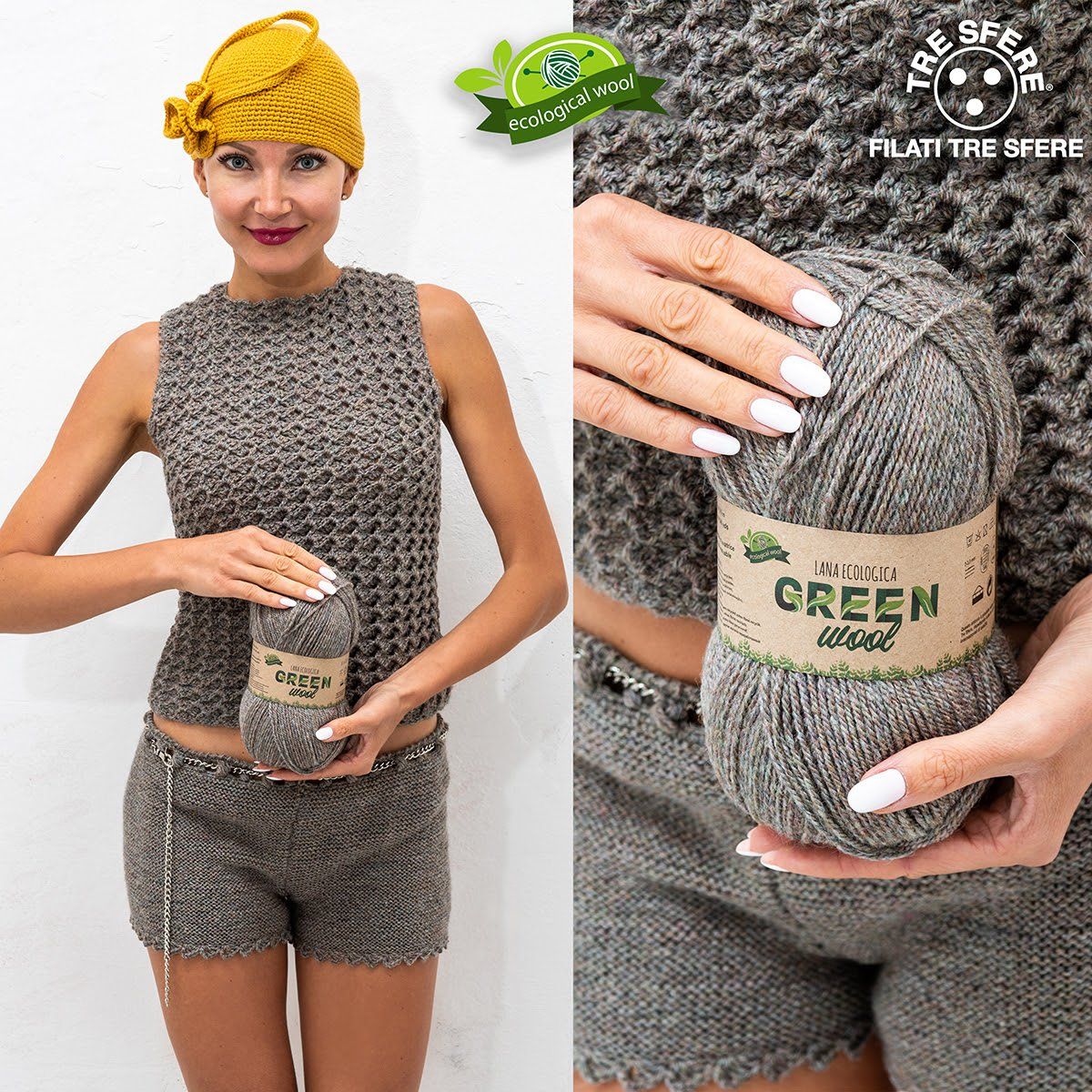lana ecologica acrilico riciclato filati tre sfere