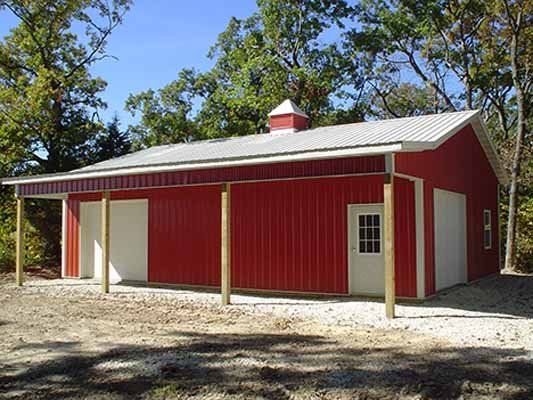 Exterior view of garage building