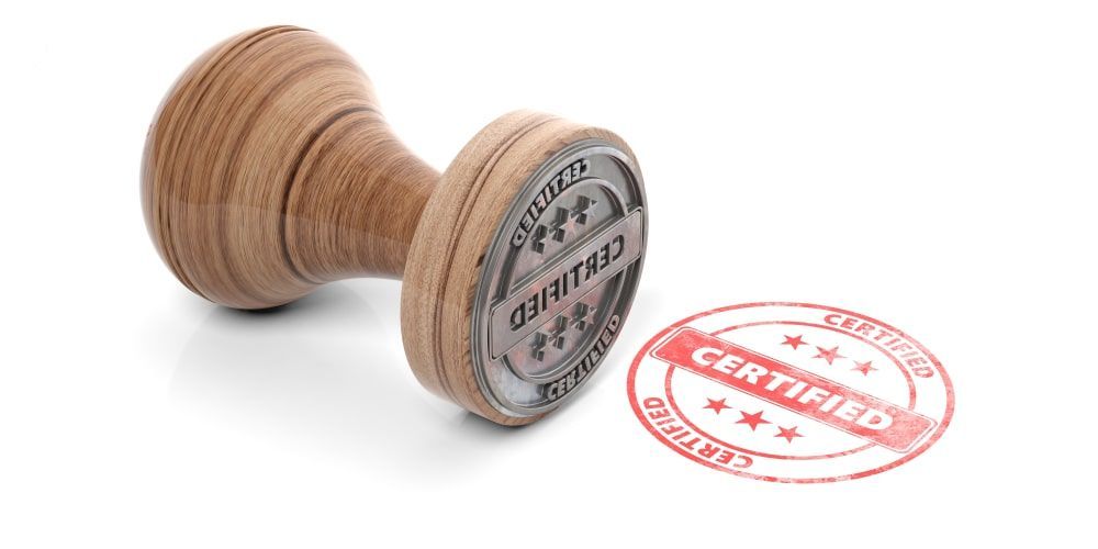 Wooden Stamp With A Red Certified Stamp — Accolades Awards Hunter Valley In Maitland, NSW
