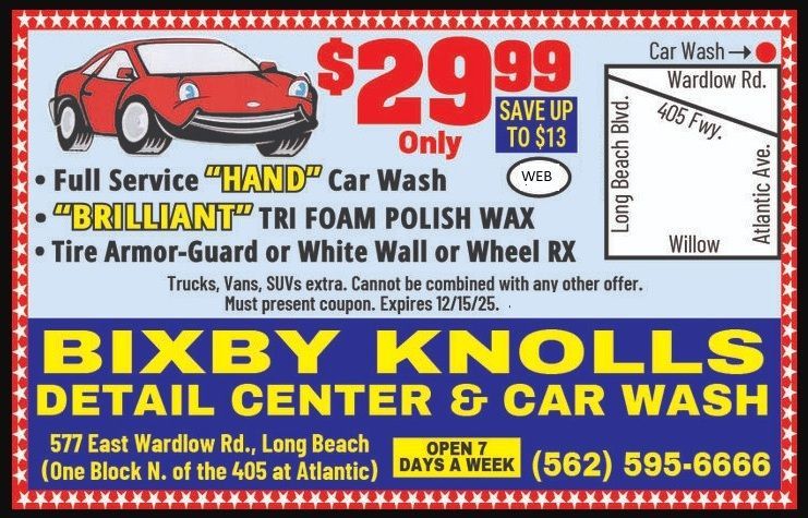 show this coupon on your phone to the cashier for your discount at Bixby Knolls Detail Center & Car Wash