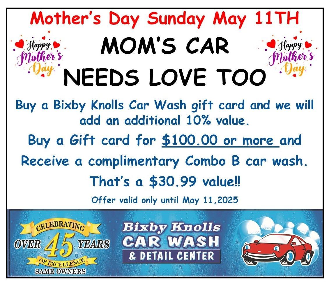 Mother 's day sunday may 11th mom 's car needs love too