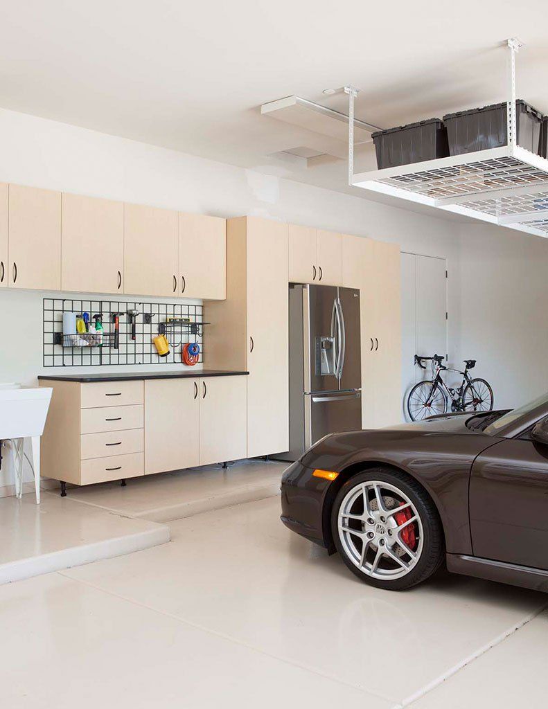 Custom Garage Overhead Storage and Cabinets