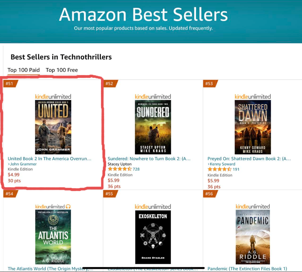 A screenshot of the amazon best sellers page