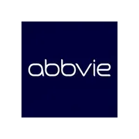 The abbvie logo is on a blue background.