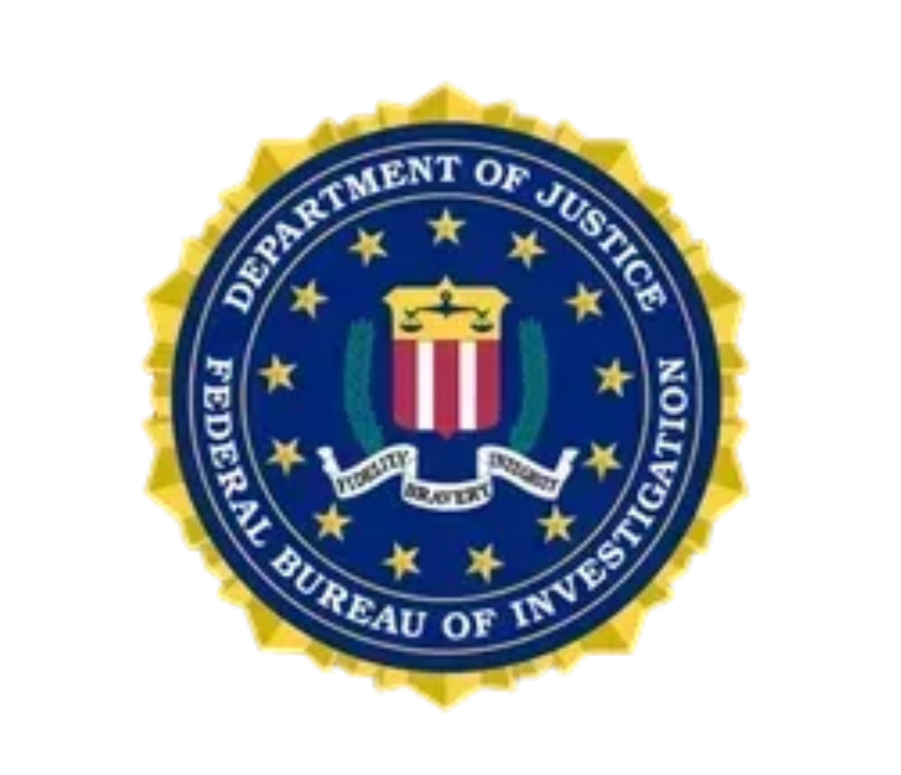 The logo for the department of justice federal bureau of investigation