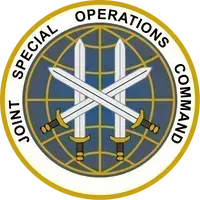 The logo for the special operations command has two crossed swords in a circle.