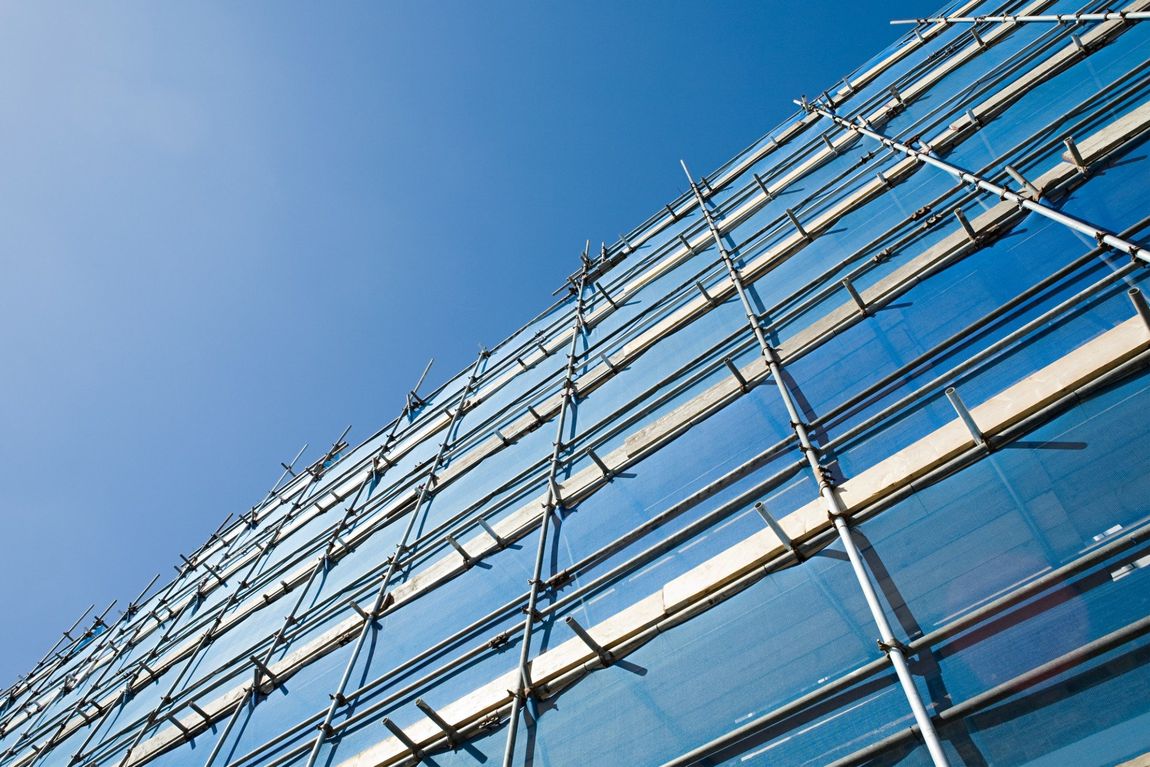 Large building with scaffolding