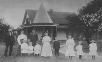 John N. Middendorf and Family in Front of the Family Home, Middendorf Funeral Home
