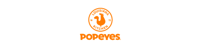 A popeye 's logo with a chicken in a circle on a white background.