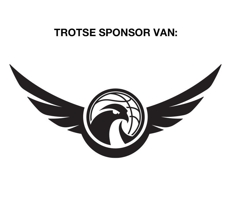 Logo: Havik met vleugels waarin een basketbalwereldbol is opgenomen;